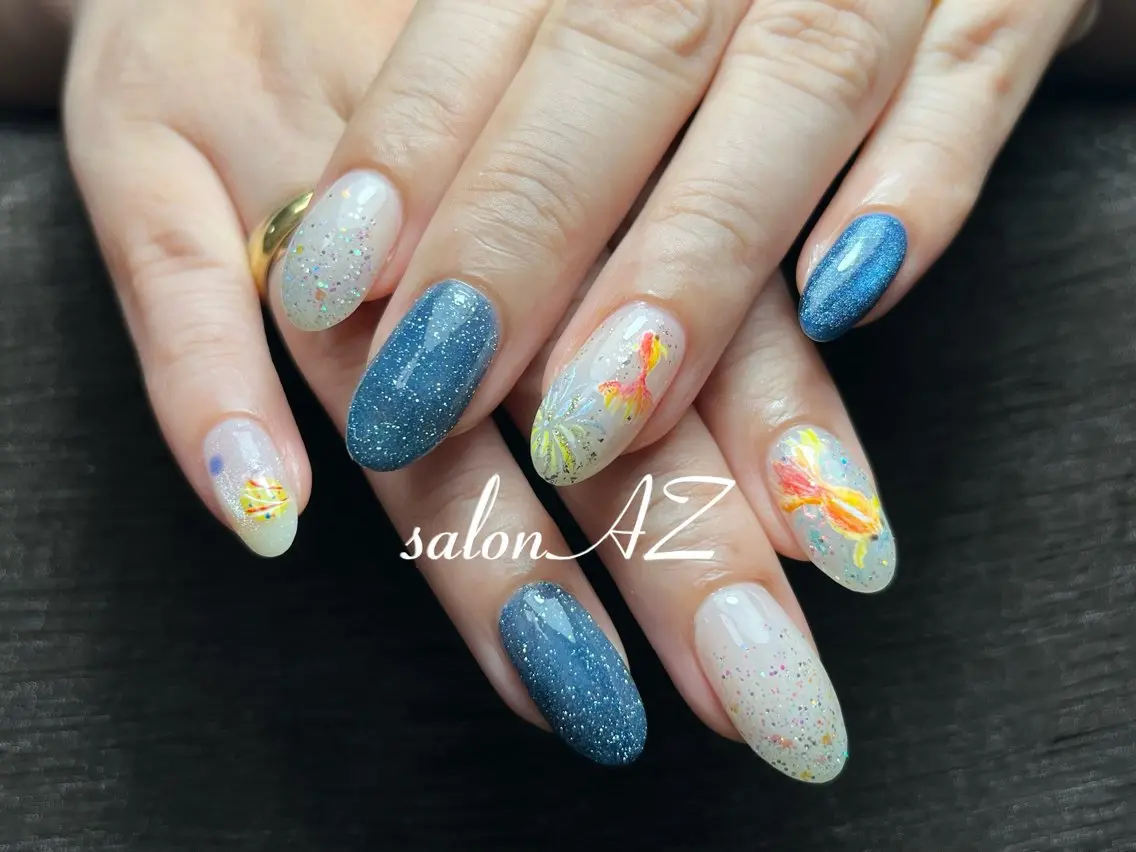 ネイル アートネイル 長さ出し フットネイル フレンチネイル ジェルネイル salon AZのネイルデザイン