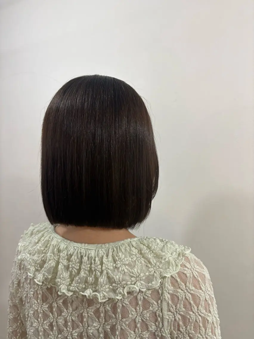 ミディアム ボブ カット ヘアカラー トリートメント mopa yuiのヘアスタイル