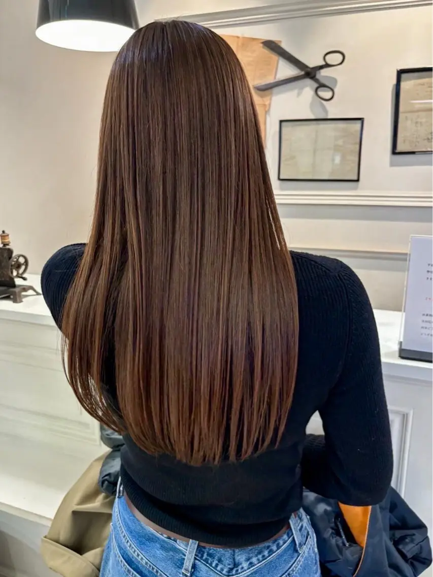 ロング ヘアカラー 縮毛矯正 森川 好羽のヘアスタイル