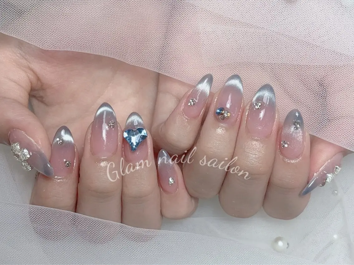 ネイル エツメ💅 長さ出し🎀デザインのネイルデザイン