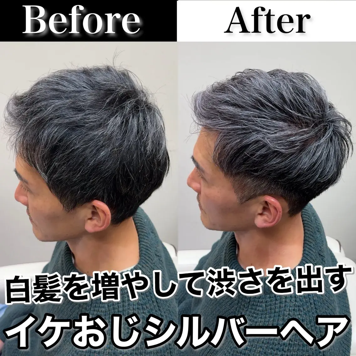 カラー メンズ メンズメッシュ メッシュ シルバー カット ヘアカラー トリートメント Soleria 田中慎一のヘアスタイル