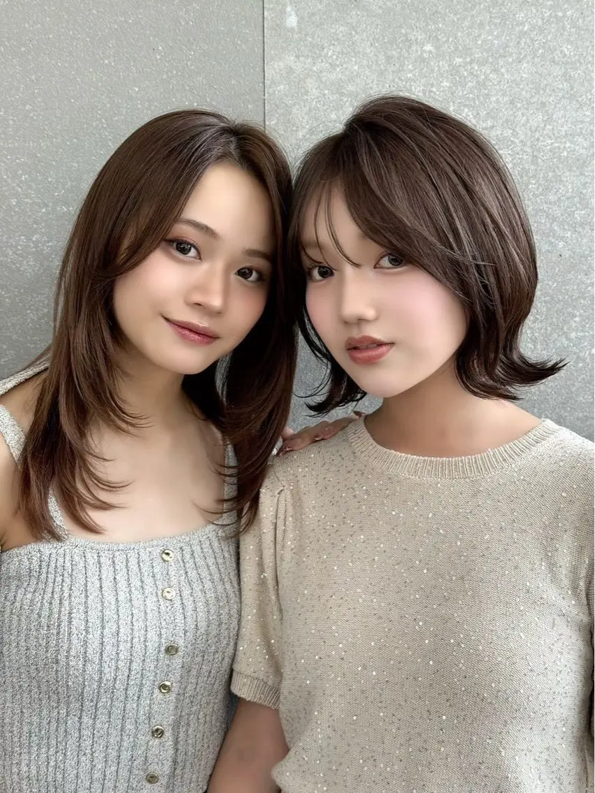 セミロング カット ヘアカラー トリートメント さくら/似合わせレ イヤー/艶カラー🖤のヘアスタイル