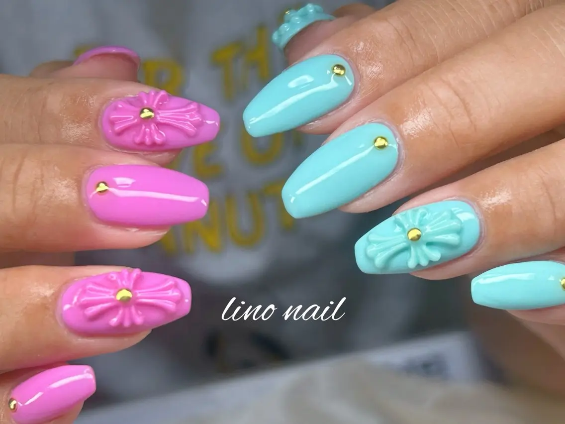 ネイル 長さ出し フットネイル 持ち込み 夏ネイル ワンホンネイル ハンドネイル Lino Nailのネイルデザイン