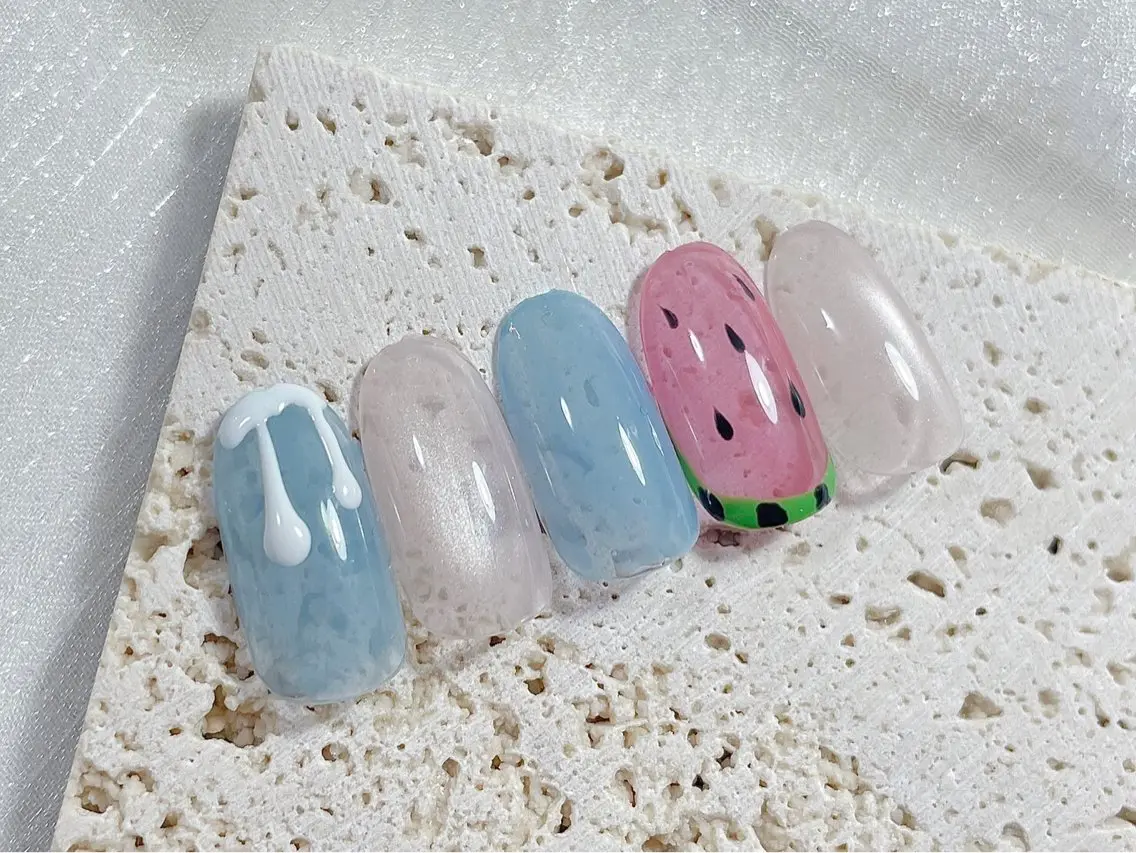 ネイル ジェルネイル オフィスネイル パラジェル 夏ネイル ハンドネイル kiki nail &brow二子玉川のネイルデザイン