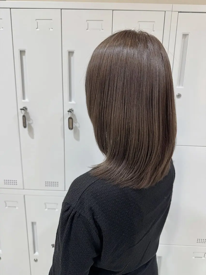 ミディアム カラー ベージュカラー 透明感カラー モカベージュ トリートメント カット ヘアカラー VANCOUNCIL 松本のヘアスタイル