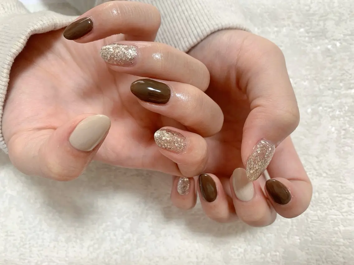 ネイル ジェルネイル 韓国ネイル ラメ(グリッター) メンズネイル ワンカラーネイル kiki nail たまプラーザのネイルデザイン