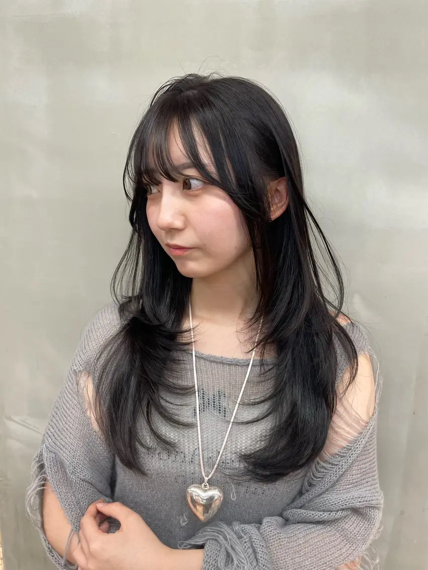 ロング ヘアカラー トリートメント ヘアセット 韓国ヘア/レイヤー Londエレンのヘアスタイル