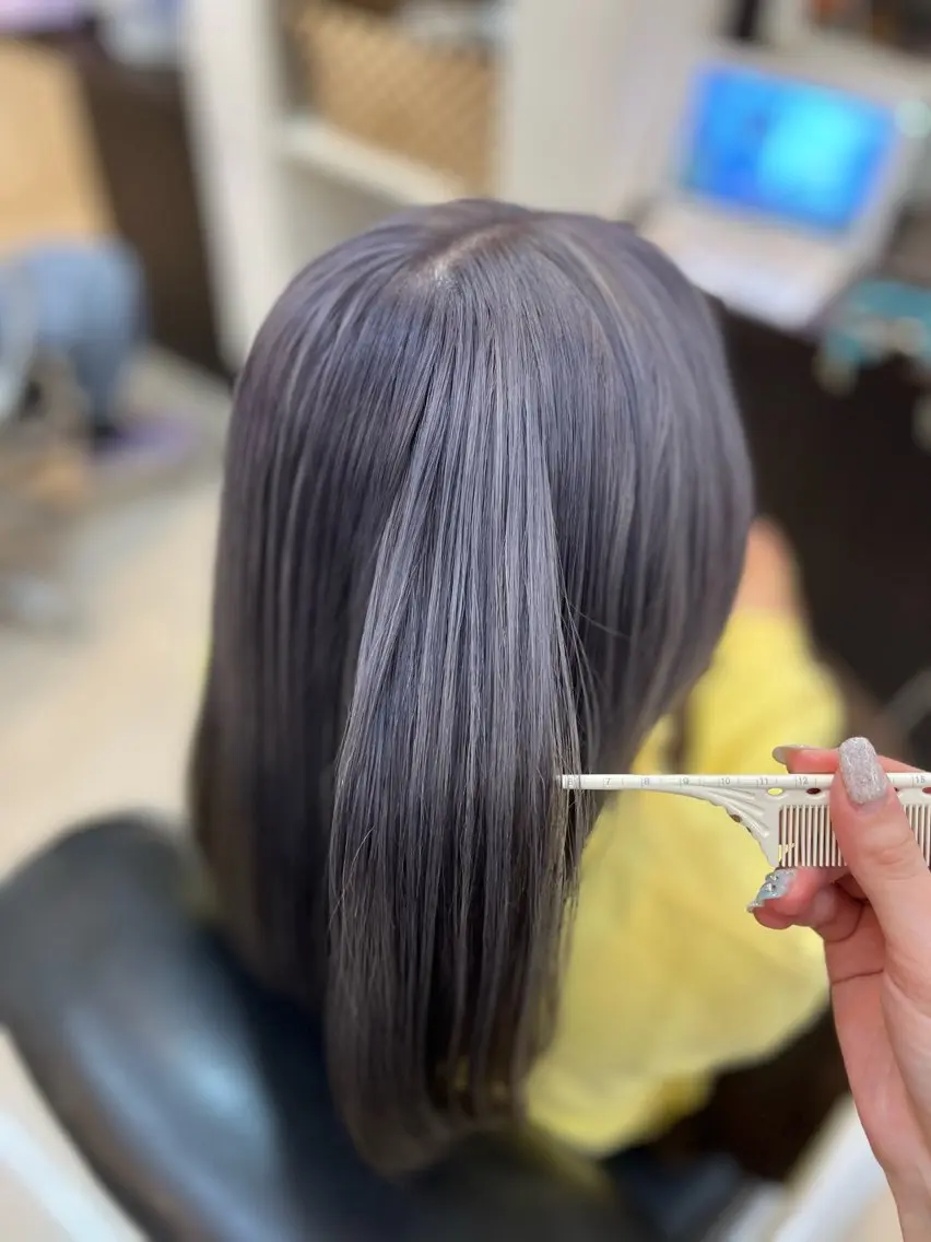 ミディアム カラー アッシュ アッシュグレー 🍒 SANA🍒のヘアスタイル