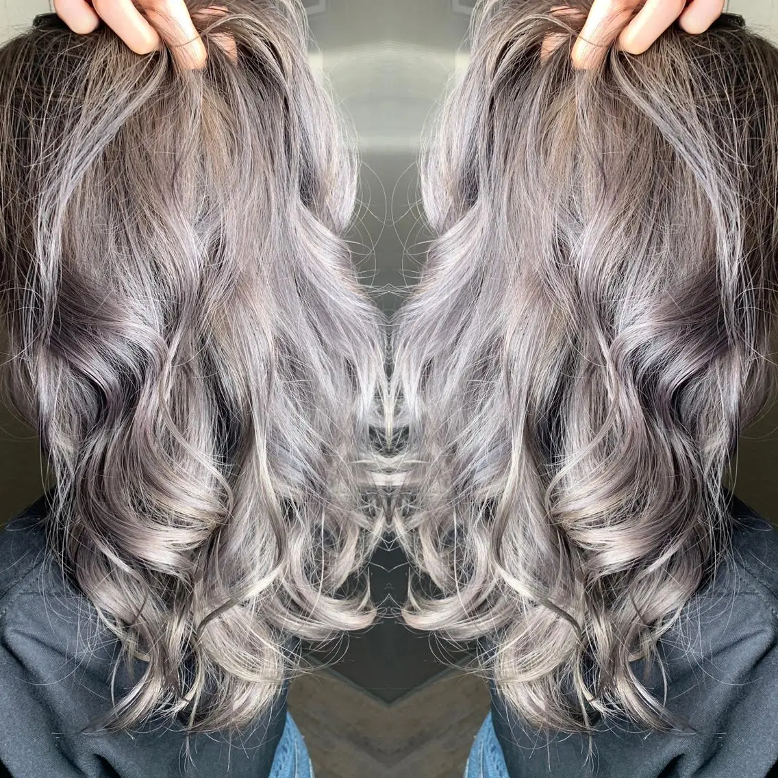ロング カラー シルバー ホワイトシルバー カット ヘアカラー トリートメント レイヤー/ウルフ ハイトーンhiroのヘアスタイル
