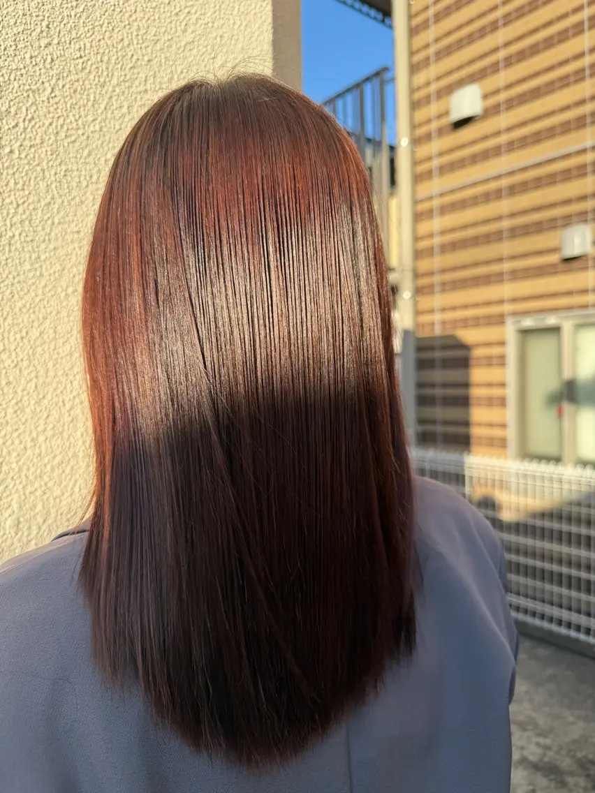 ロング 縮毛矯正 上田 英介のヘアスタイル