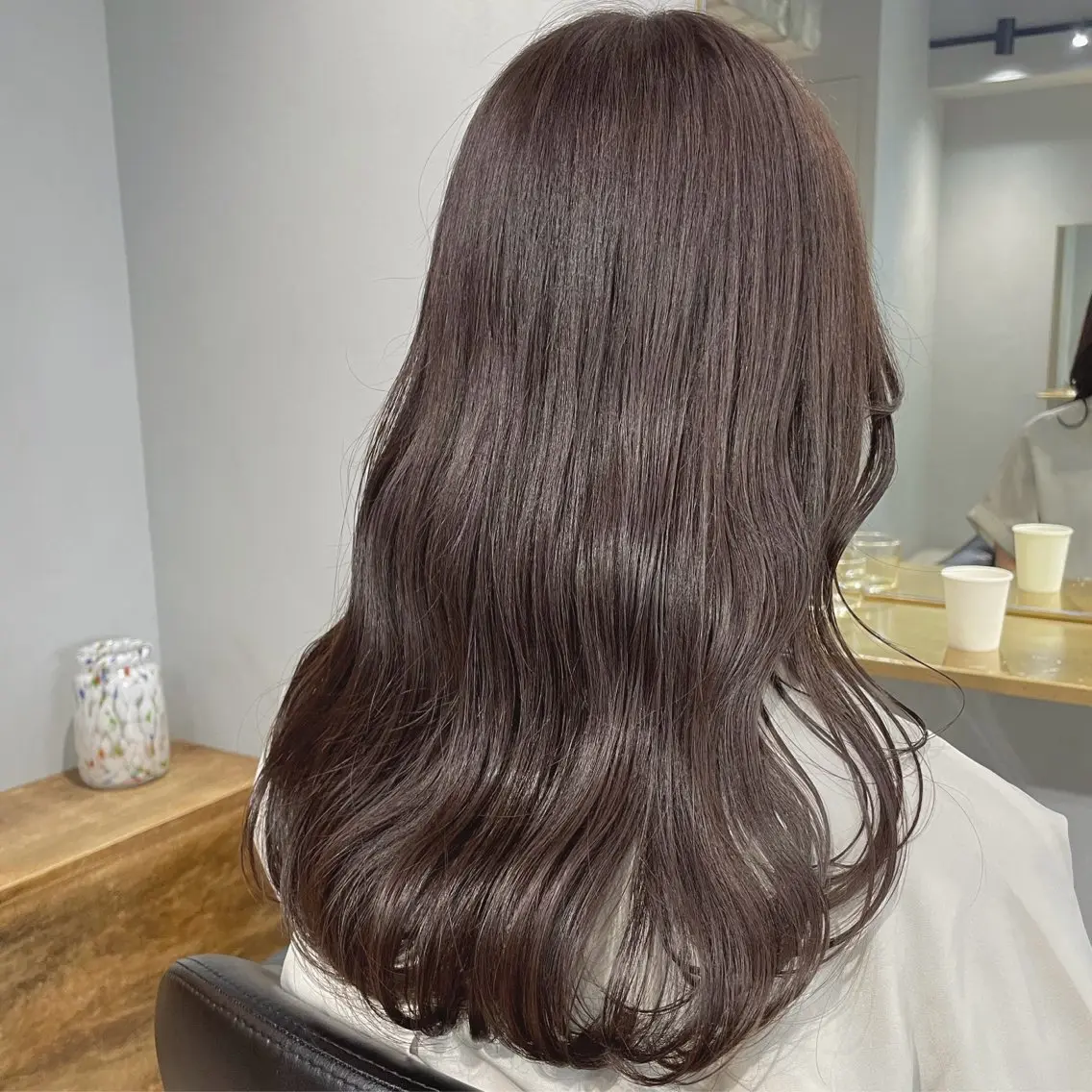 セミロング カラー 透明感カラー カット ヘアカラー トリートメント 【表参道】Ruri デジタルパーマのヘアスタイル