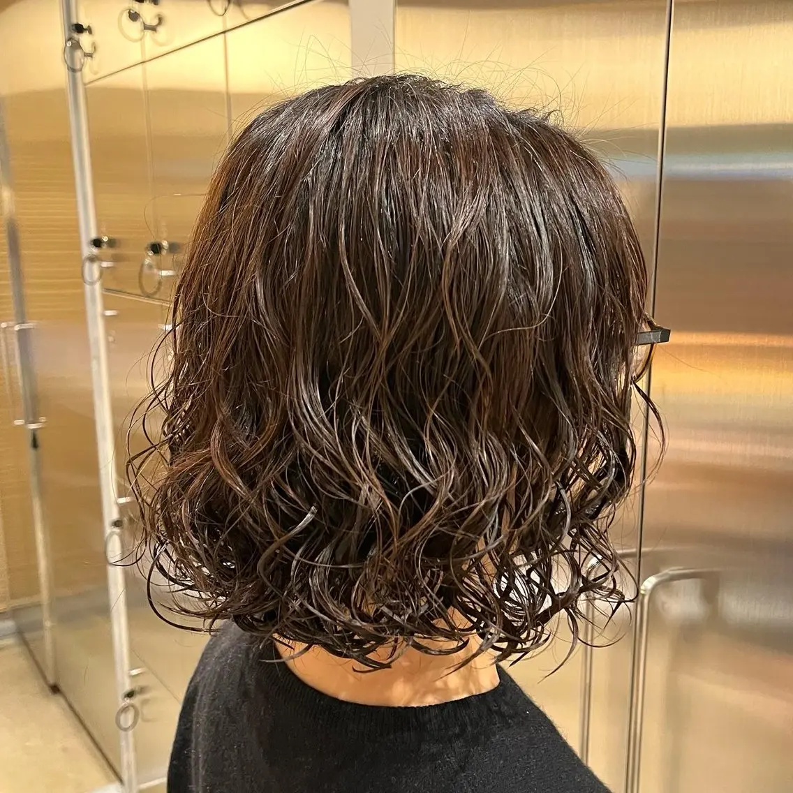パーマ まろみ暖色×ボブ ×chia🕯のヘアスタイル