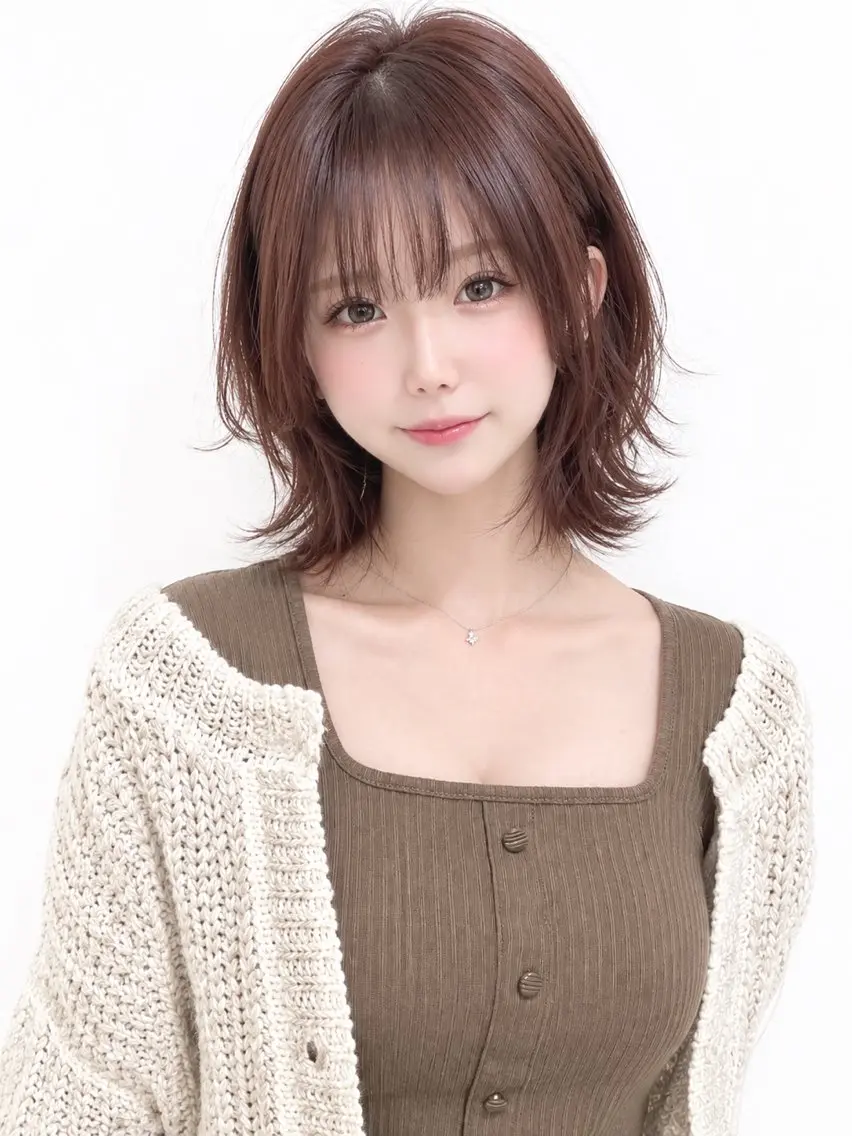 ミディアム ミディアムレイヤー レイヤーカット カット トリートメント 齋藤 拓郎のヘアスタイル