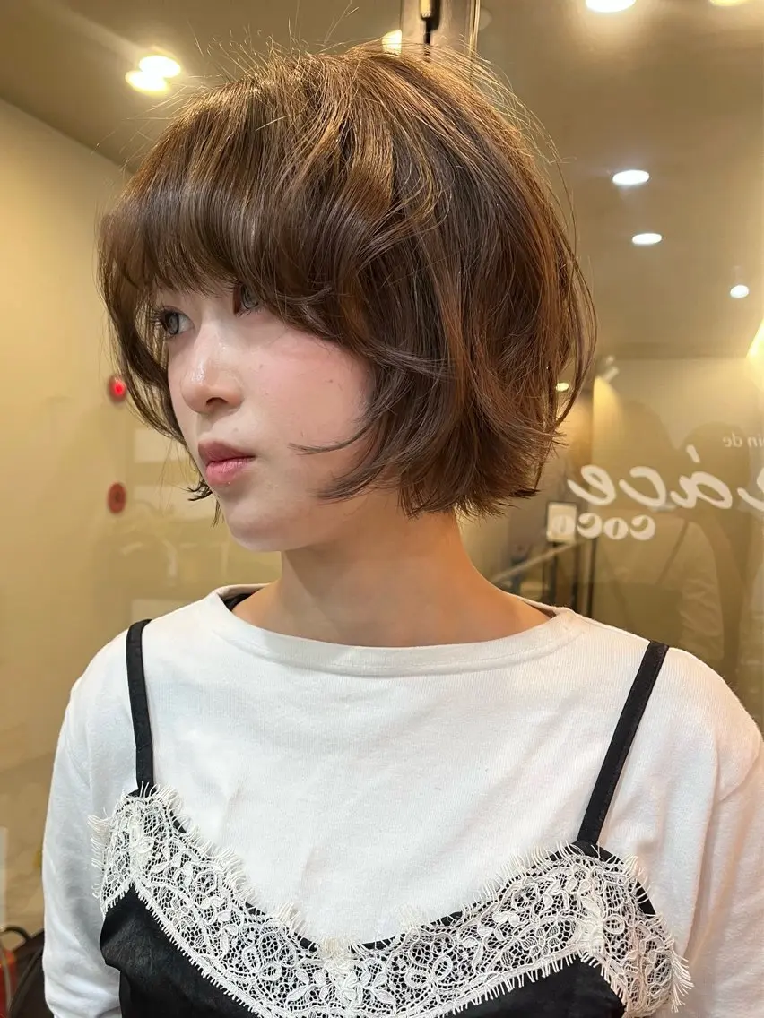 ショート カット ヘアカラー レイヤー/暖色/ 髪質改善/永礼芳果のヘアスタイル