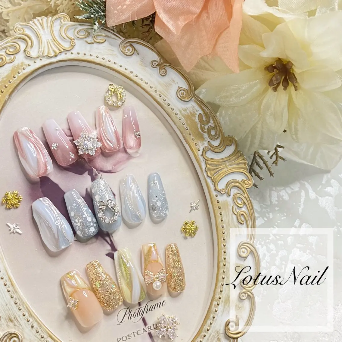 ネイル 冬ネイル Lotus Nailのネイルデザイン