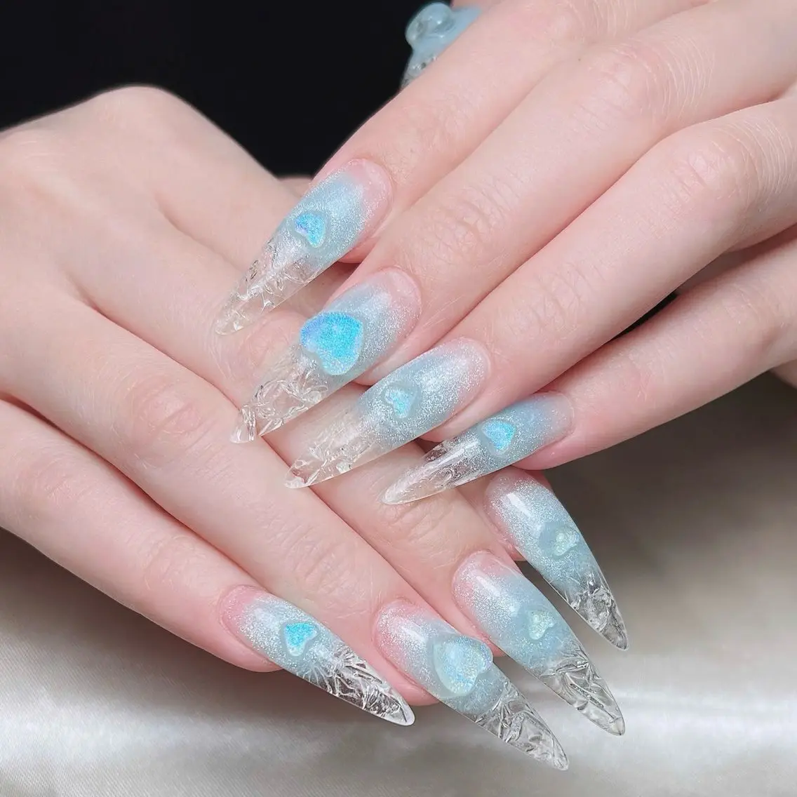 ネイル アートネイル オーロラネイル フレンチネイル ジェルネイル グラデーション Sora nail 長さ出し専門店のネイルデザイン