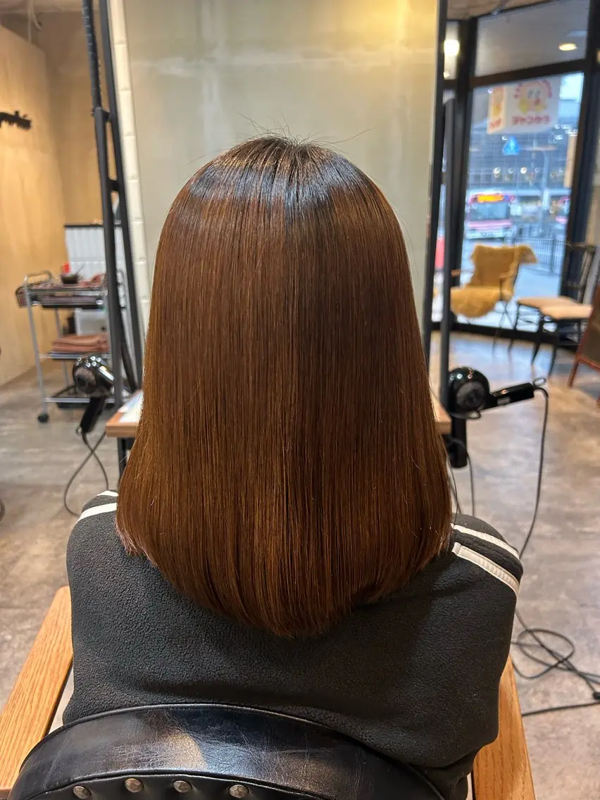 ミディアム 縮毛矯正 木下 美優のヘアスタイル