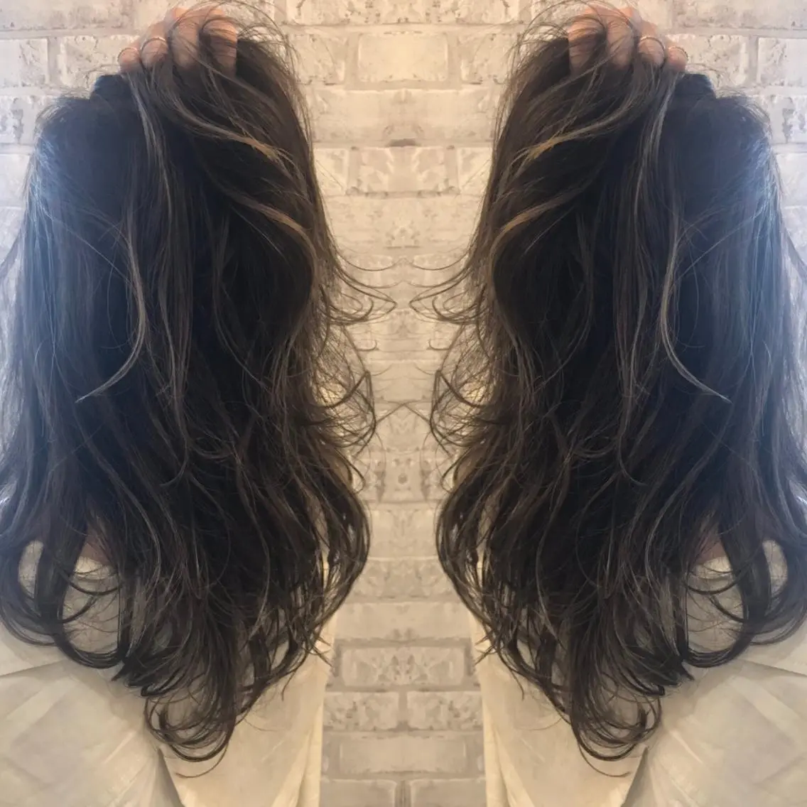 セミロング カラー ヘアカラー トリートメント ヘアセット EARTH 越谷店のヘアスタイル