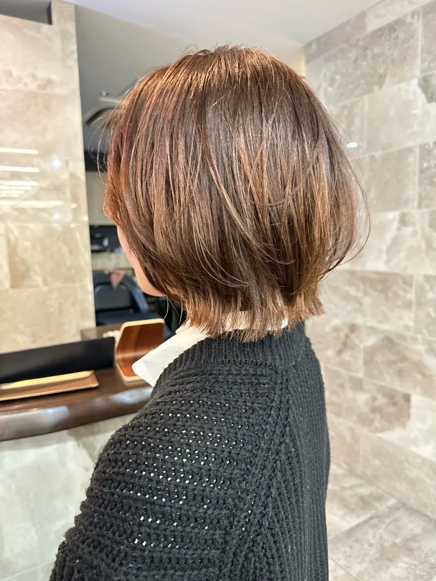 ショート カラー ボブレイヤー ボブ レイヤーカット レイヤー職人 横浜/似合わせ/秋山のヘアスタイル