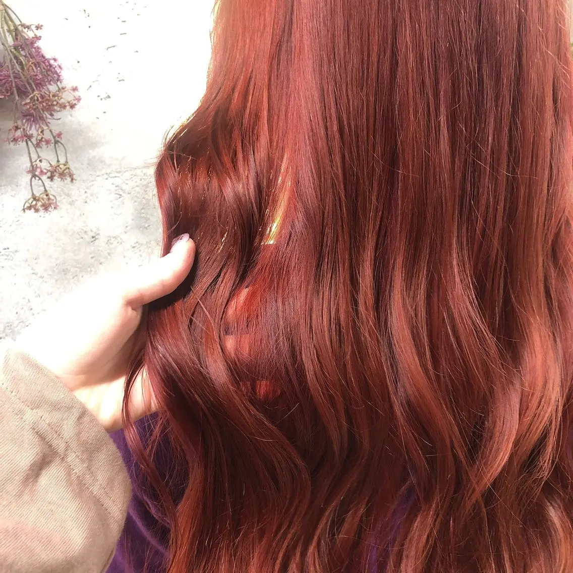 ロング カラー オレンジ レッドカラー wakana 【ブリーチカラー】のヘアスタイル