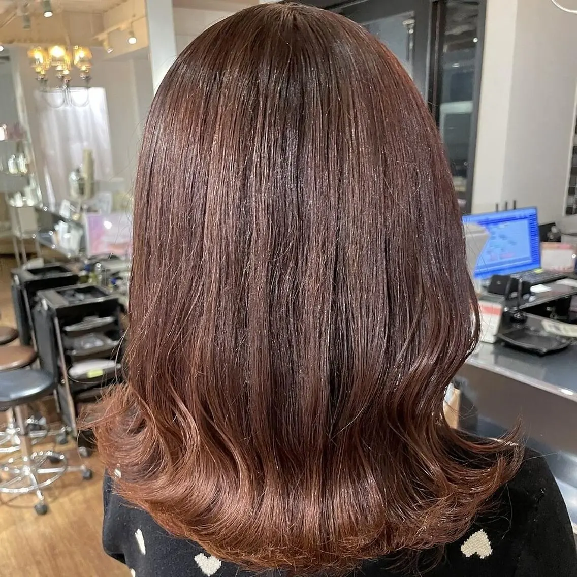 セミロング ヘアカラー トリートメント 透明感カラー/ ツヤ髪 石田のヘアスタイル