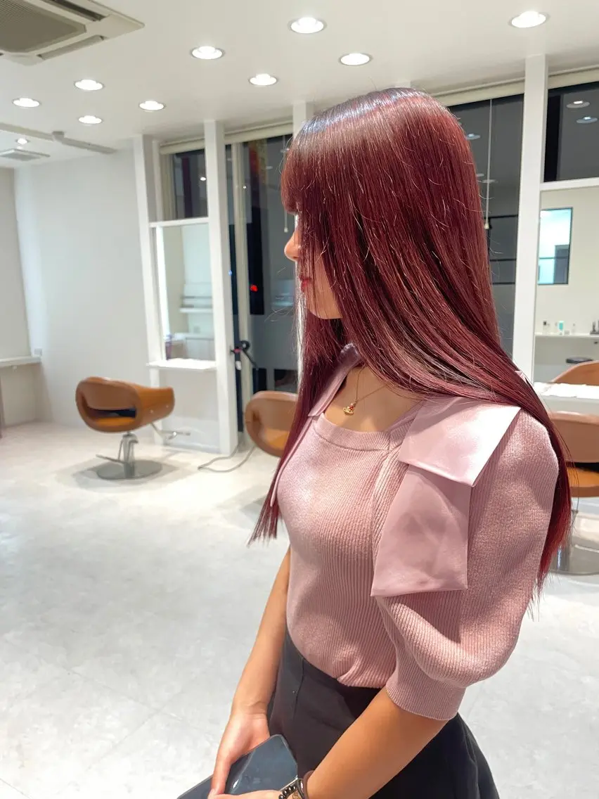 カラー ピンクカラー るん ️💞のヘアスタイル
