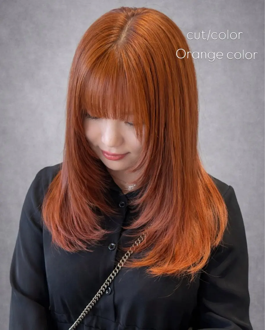 セミロング 💞暖色艶カラー/ ホウツキカナ🍒のヘアスタイル
