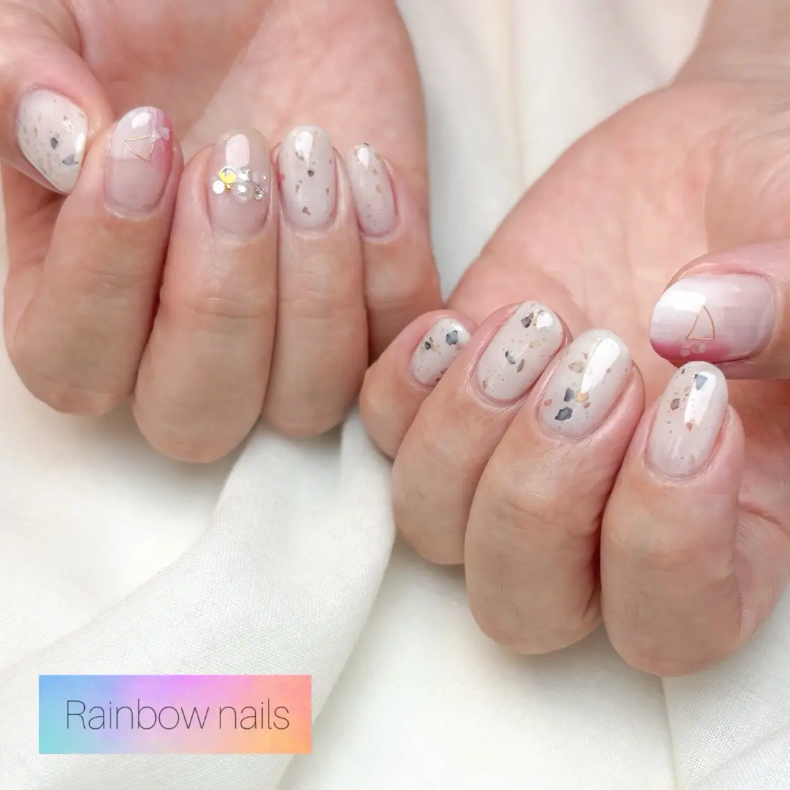 ネイル ハンドネイル Rainbow nailsくろちゃんのネイルデザイン