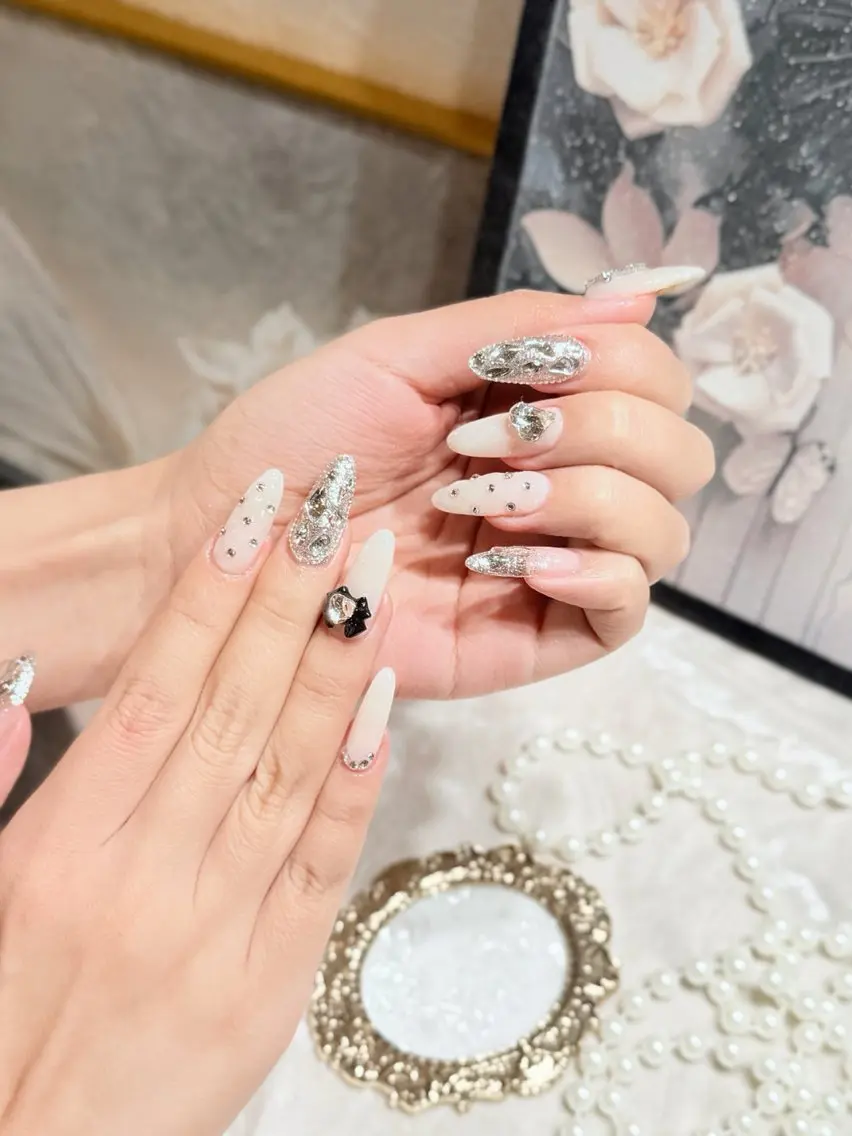 ネイル アートネイル フットネイル ジェルネイル ハート マグネットネイル babarla Nailのネイルデザイン