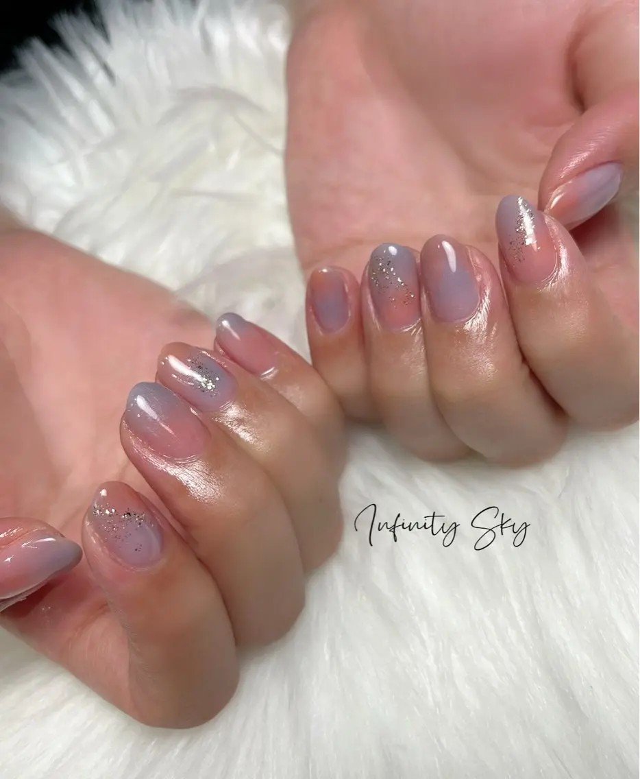 ネイル 大理石ネイル(マーブル) 春ネイル infinity skyのネイルデザイン