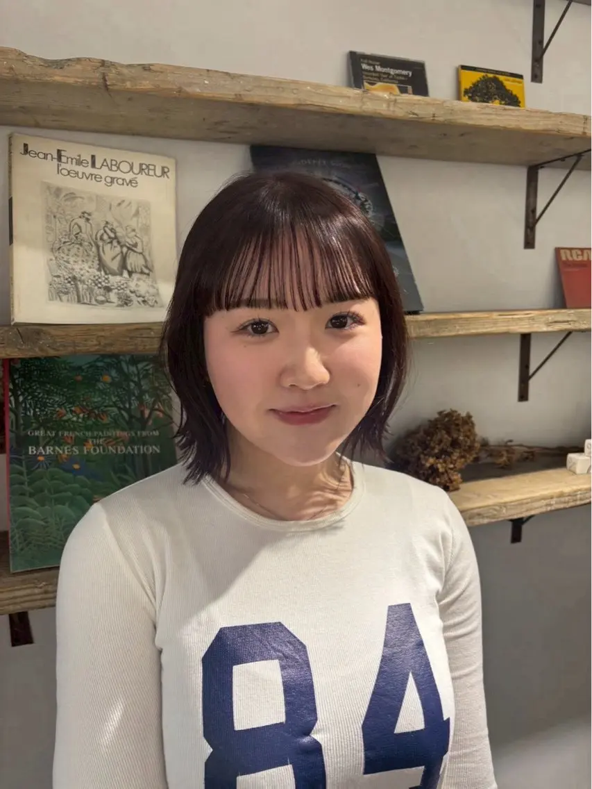 ショート パープルカラー ボブ 長沼 咲輝のヘアスタイル