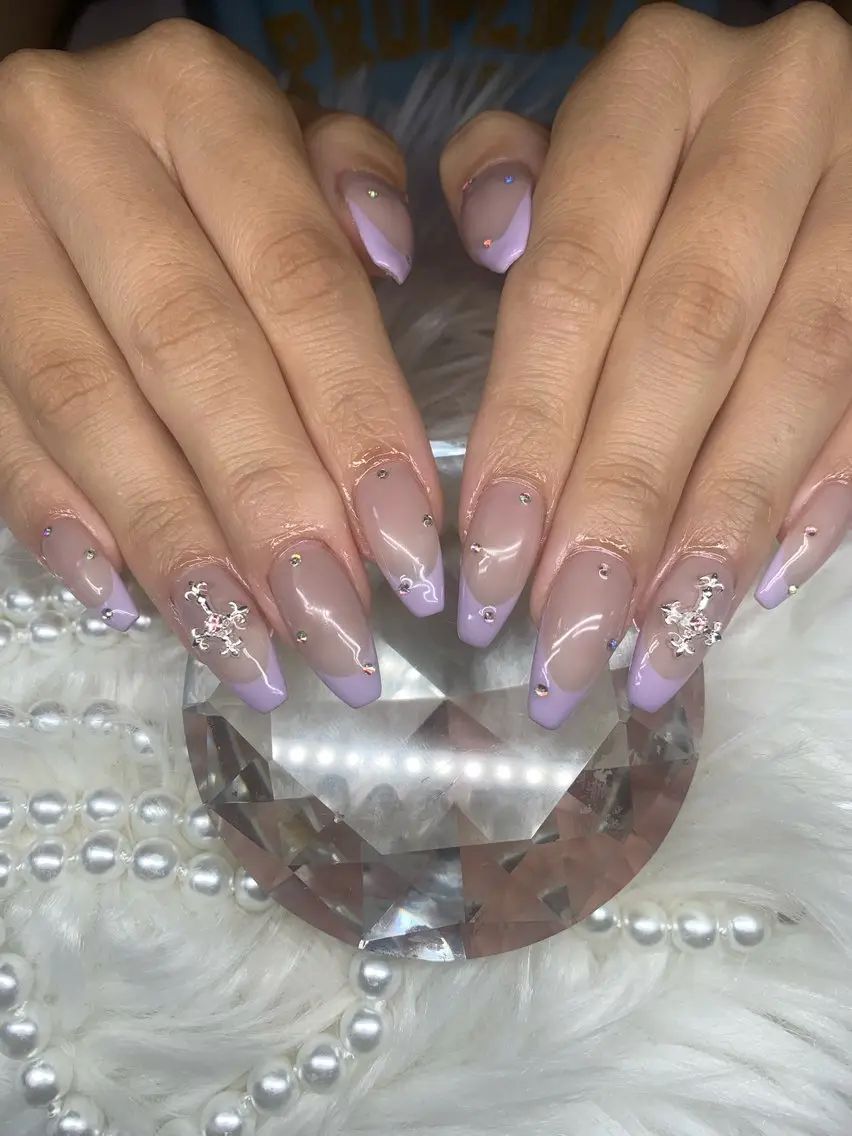 ネイル アートネイル オーロラネイル チークネイル 長さ出し フットネイル ハンドネイル 銀河_ Chan nailsのネイルデザイン