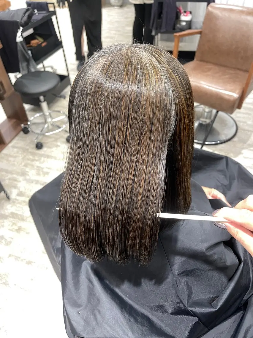 ミディアム 縮毛矯正 トリートメント LABO. 門屋和香那のヘアスタイル