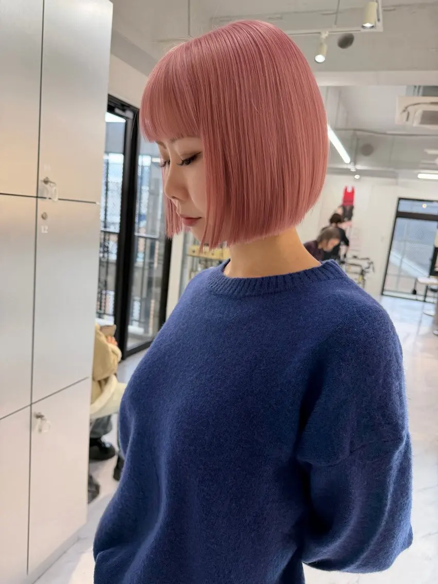 ショート カラー ベージュカラー ブリーチ ケアブリーチ デザインカラー ダブルカラー ヘアカラー トリートメント TATSUブリーチ/ ミルクティーベージュのヘアスタイル