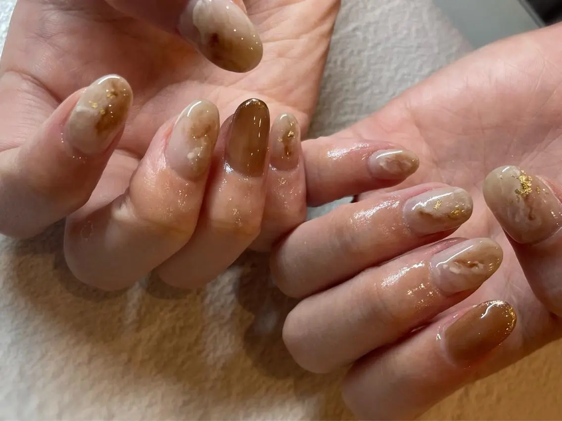 ネイル ブラウン Nail room 【Mente】のネイルデザイン