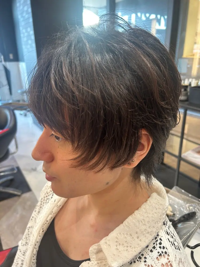 ショート 顔周りカット レイヤーカット 永田 雄真のヘアスタイル