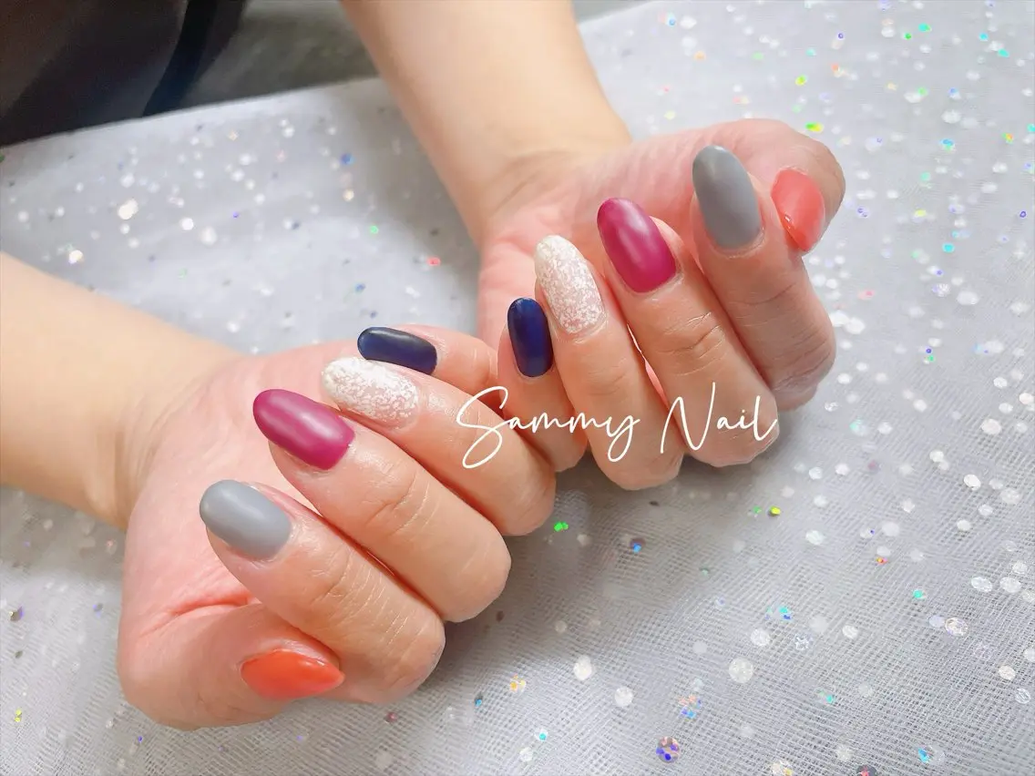 ネイル マットネイル ワンカラーネイル ハンドネイル Sammy Nailのネイルデザイン