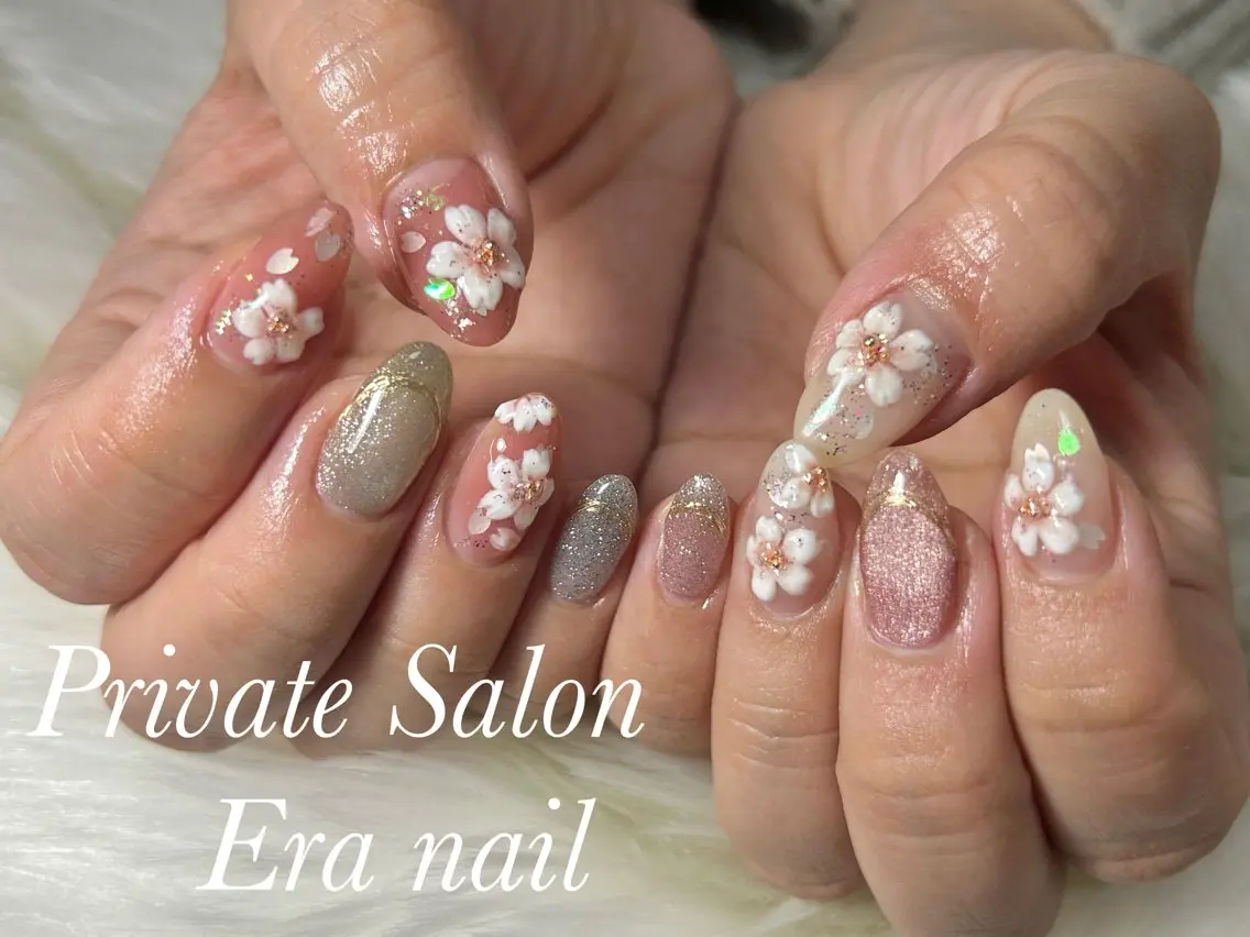 ネイル 桜ネイル ハンドネイル Era nailのネイルデザイン