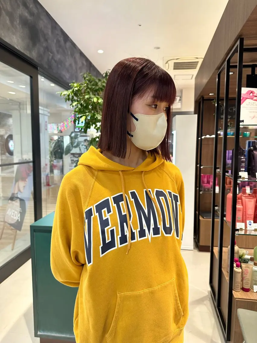 ミディアム カラー ブリーチ 透明感カラー ブリーチなしカラー レッドカラー NAKAHARA TSUKUSHIのヘアスタイル