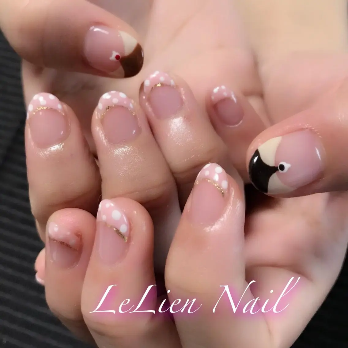 ネイル フレンチネイル ネイルチップ モチの良さ◉ フィルインネイル♡のネイルデザイン