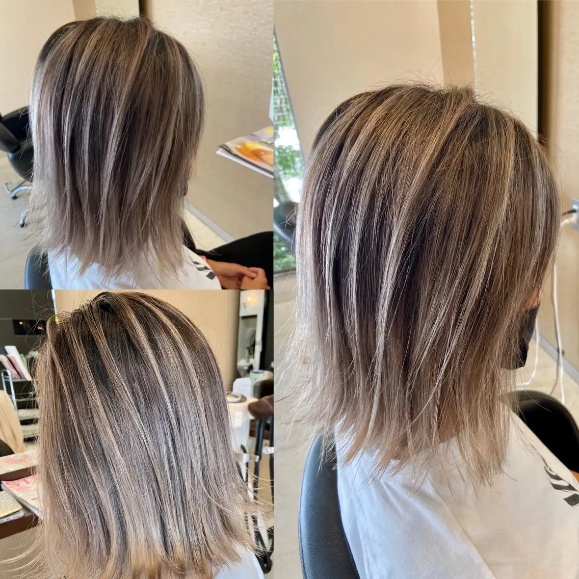ミディアム カラー アッシュ バレイヤージュ ベージュカラー グラデーションカラー ハイライトカラー ヘアカラー トリートメント 浅川 実行のヘアスタイル