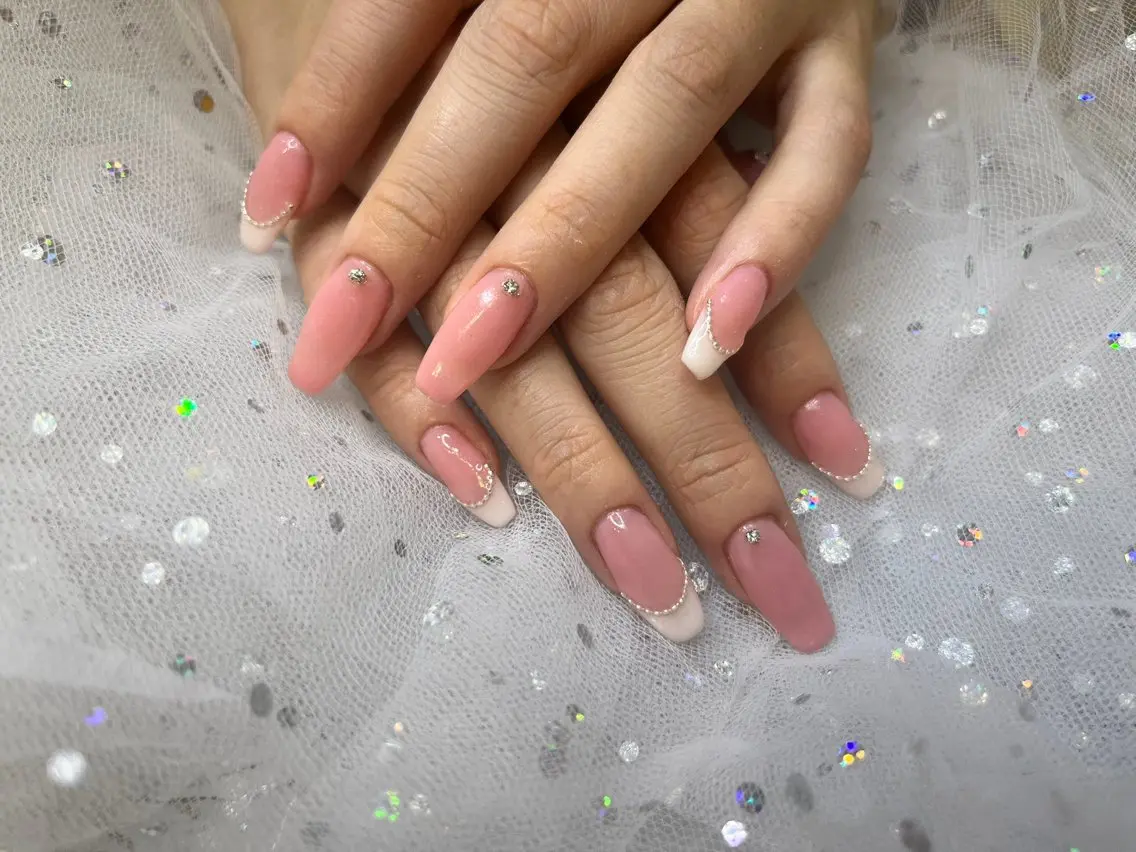 ネイル フレンチネイル ピンク シンプルネイル ハンドネイル arce amiのネイルデザイン