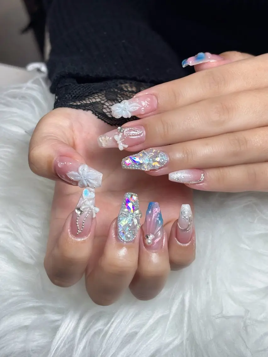 ネイル キラキラネイル 韓国ネイル マグネットネイル 夏ネイル ワンホンネイル ハンドネイル Sully Nail  Labのネイルデザイン