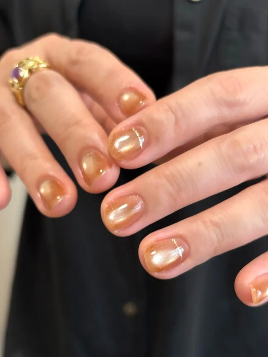 ネイル ゴールド マグネットネイル ハンドネイル rena nailのネイルデザイン