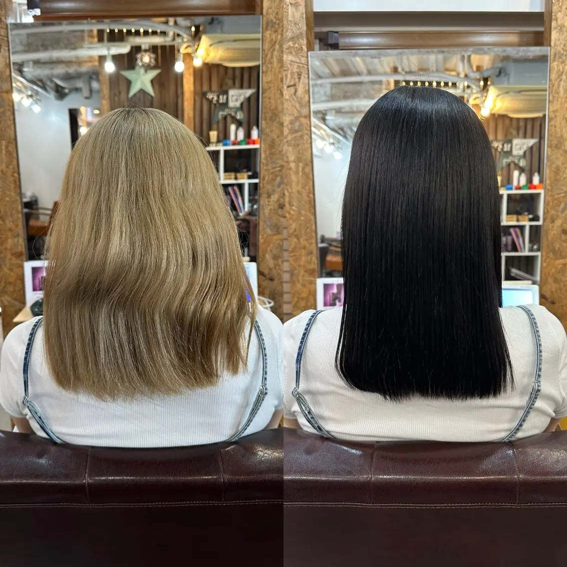 ミディアム カラー 縮毛矯正 ブリーチ毛対応酸性 ストレート🌈サキのヘアスタイル