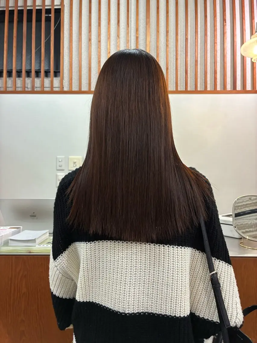 ロング 縮毛矯正 縮毛矯正 安藤 琢真のヘアスタイル