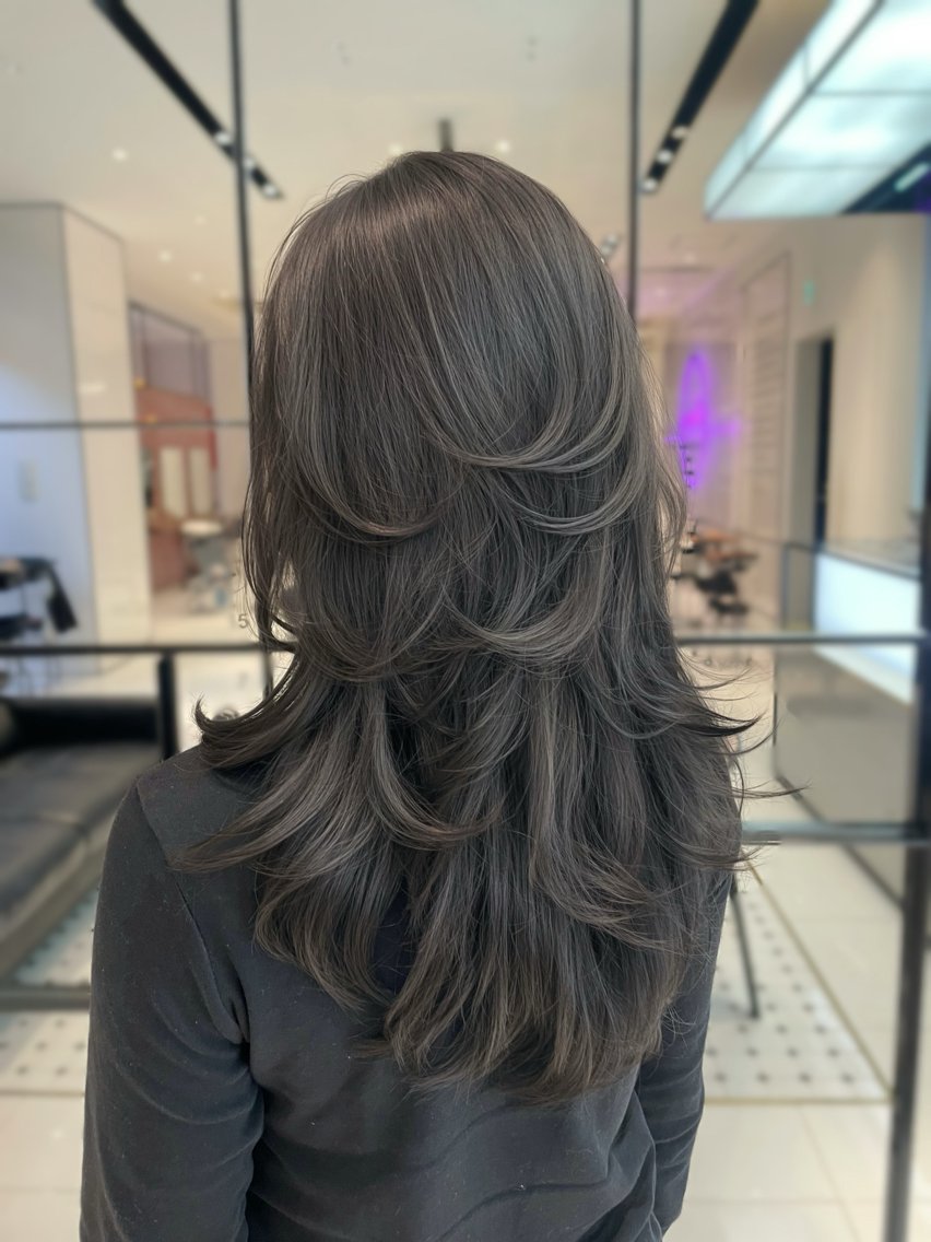 セミロング レイヤーカット カット トレンドレイヤー🦋 AYAKAのヘアスタイル
