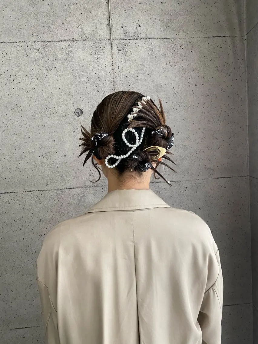 ミディアム ヘアアレンジ 今原 朱理のヘアスタイル