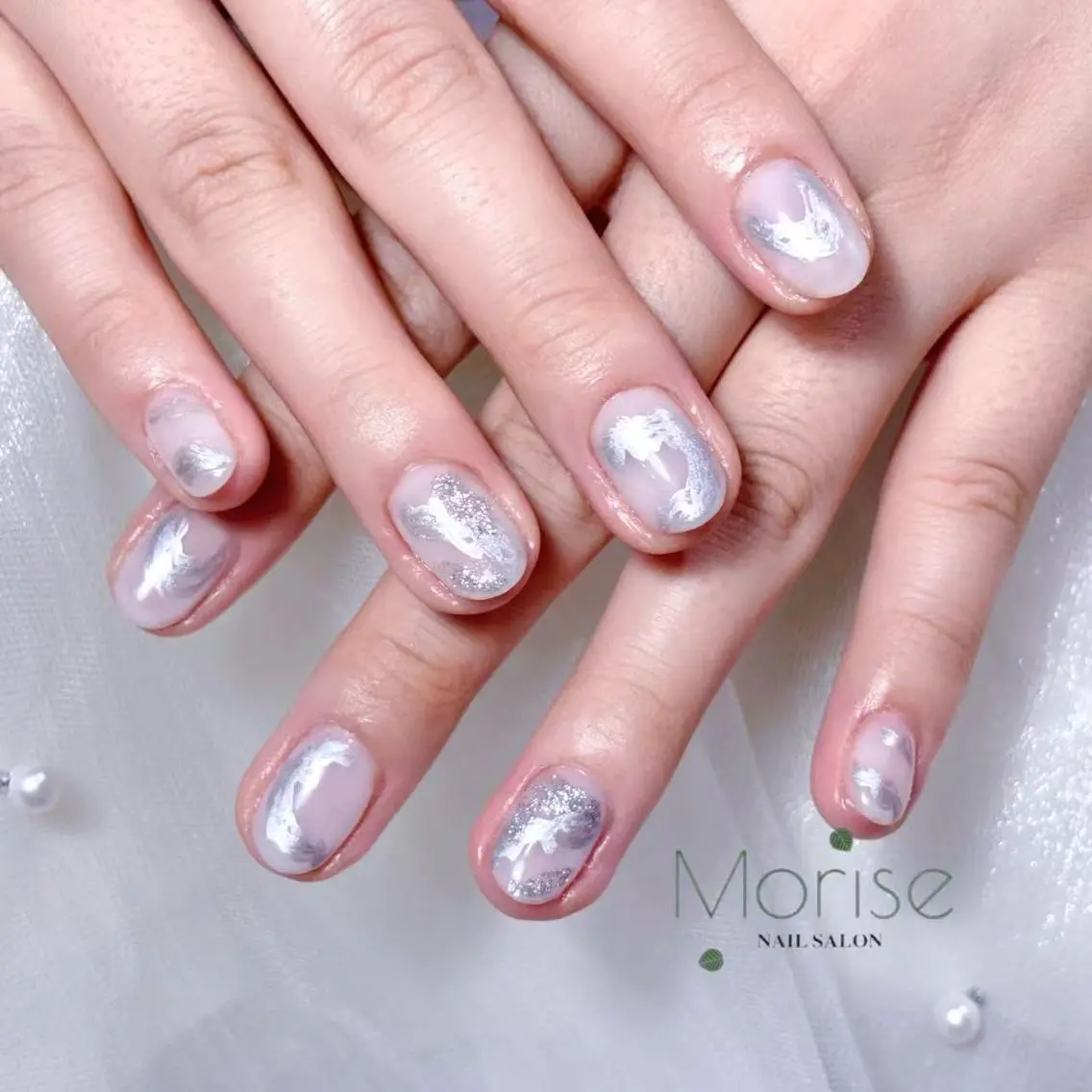 ネイル 持ち込み ハンドネイル ハンドケア MoriseNail Jr研修💜イシダのネイルデザイン
