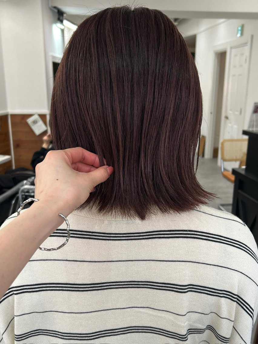 ミディアム カラー カット ヘアカラー トリートメント レイヤーボブ/ 艶カラー/サナ🌼のヘアスタイル